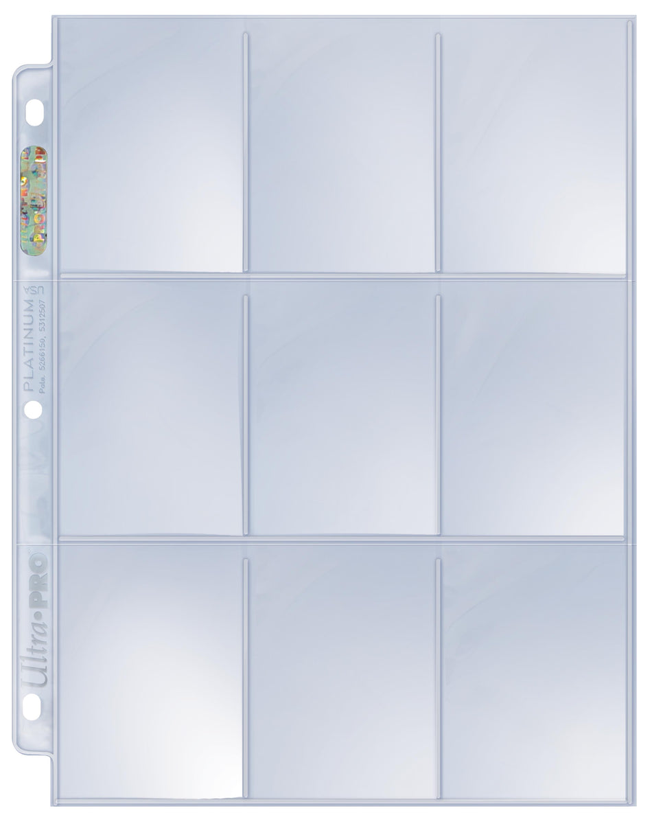 Card Pages: 9-Pocket Platinum Top Loading Page for Standard Size Cards Supplies Ultra Pro   