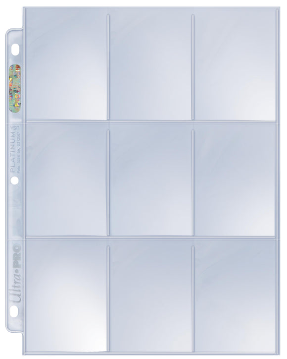 Card Pages: 9-Pocket Platinum Top Loading Page for Standard Size Cards Home page Ultra Pro   