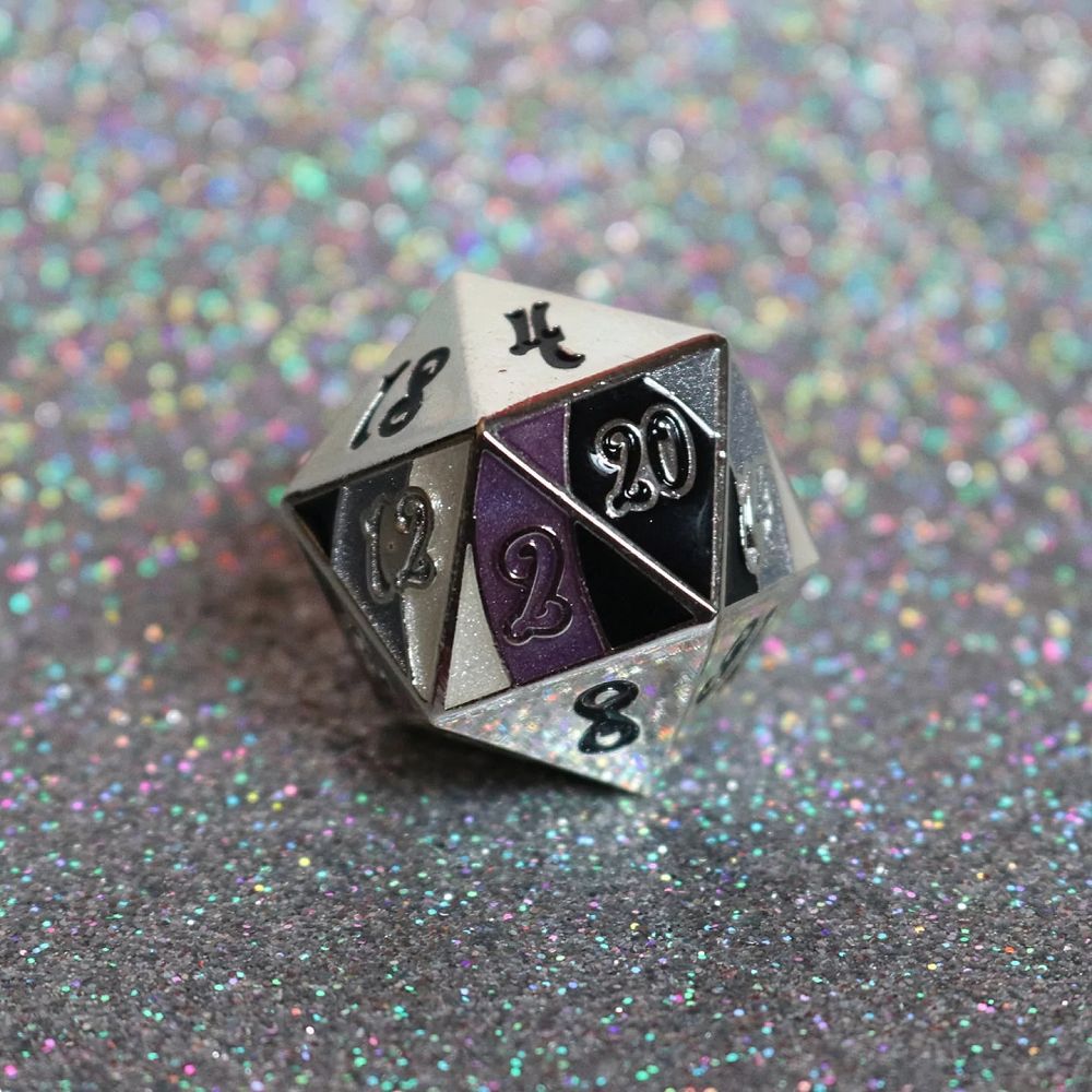 D0000011 D20 Asexual Pride Dice Die Hard Dice