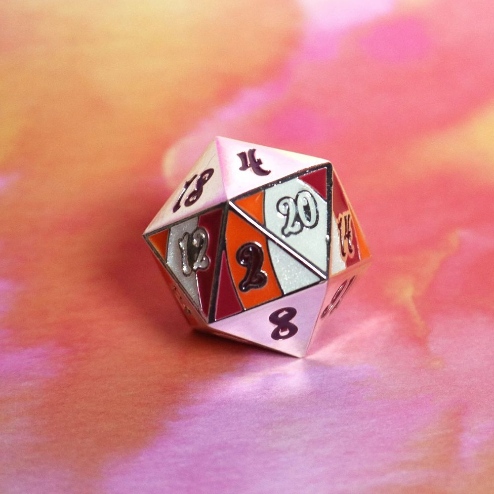 D0000013 D20 Lesbian Pride Dice Die Hard Dice