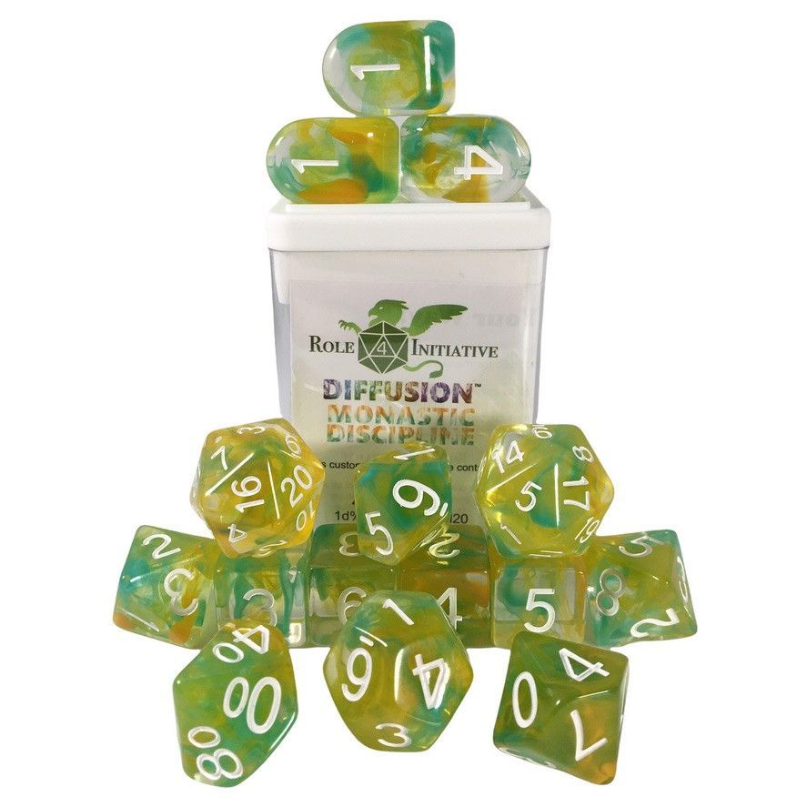 15Set w/ Arch d4 Monastic Disc Dice Role 4 Initiative