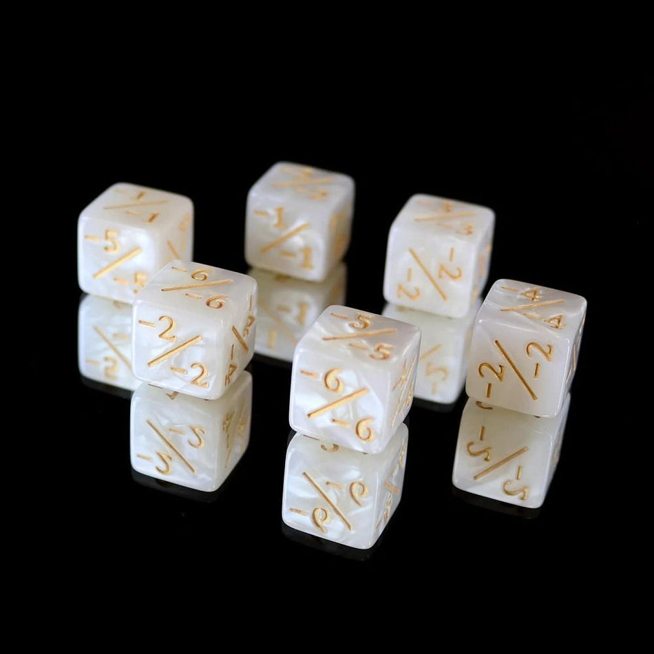 Die Hard Dice Negative 6pc MTG Counter Set - Pearl Dice Die Hard Dice