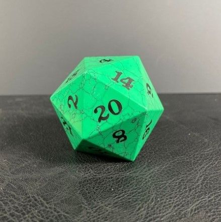 D20 Green Cracked Stone Dice Easy Roller Dice