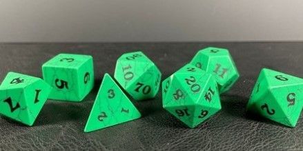 7 set Green Cracked Stone Dice Easy Roller Dice
