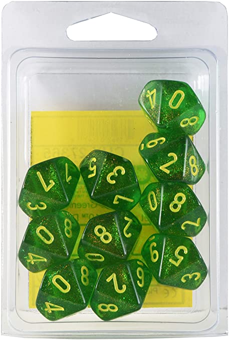Chessex Borealis Maple/Yellow 10ct D10 Set (27365) Dice Chessex   