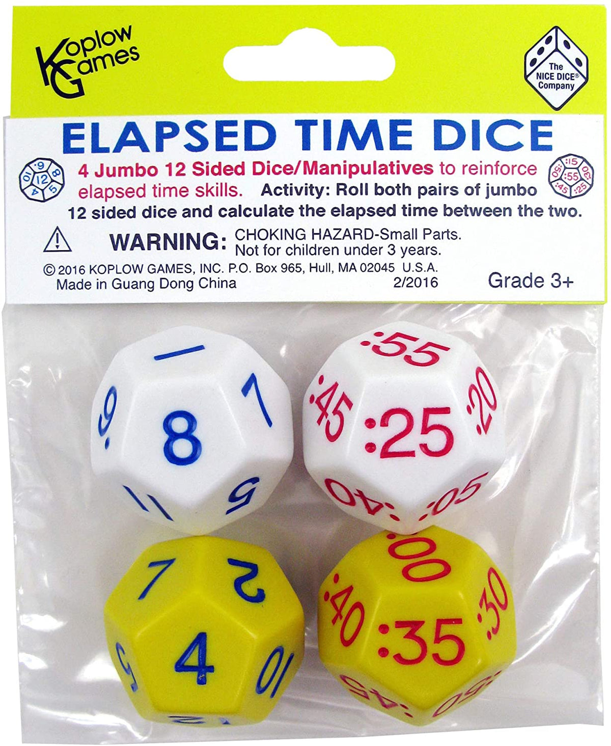 Koplow Time Dice Elapsed Time Set Koplow Games