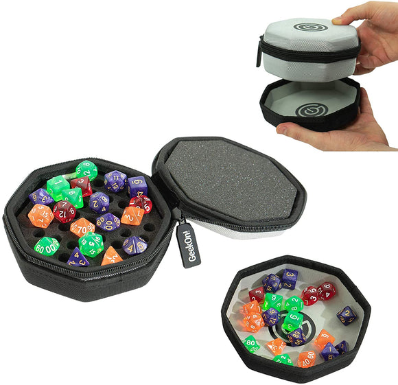 GeekOn! Padded Zippered Dice Case & Tray - Grey Home page Other   