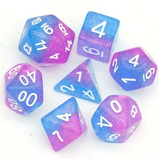 Foam Brain Games 7ct Polyhedral Dice Set Blue Raspberry Dice Foam Brain Games