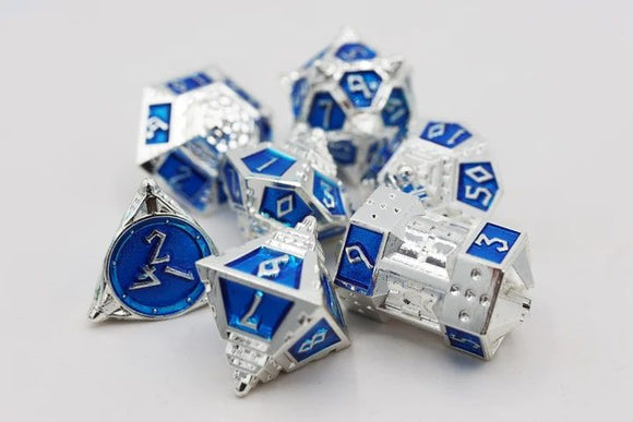 Foam Brain Games 7ct Metal Polyhedral Dice Set Interstellar Indi Dice Foam Brain Games
