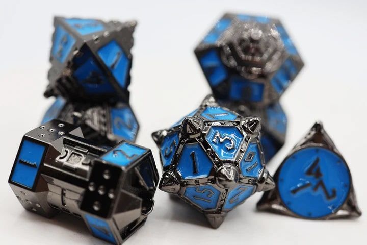 Foam Brain Games 7ct Metal Polyhedral Dice Set Kepler-452B Dice Foam Brain Games