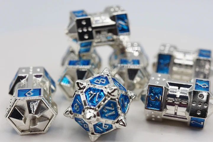 Foam Brain Games 7ct Metal CCG Dice Set Interstellar Indi Dice Foam Brain Games