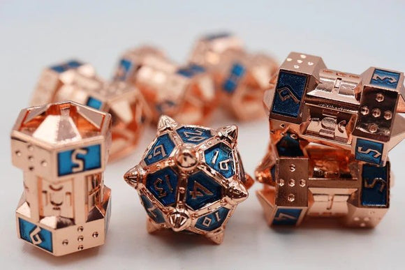 Foam Brain Games 7ct Metal CCG Dice Set Copper-Lit Space Dice Foam Brain Games