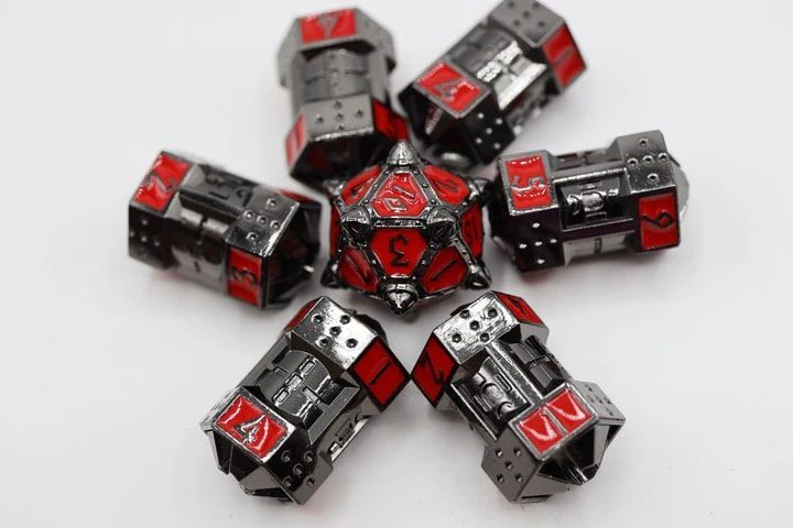 Foam Brain Games 7ct Metal CCG Dice Set Blood Moon Dice Foam Brain Games