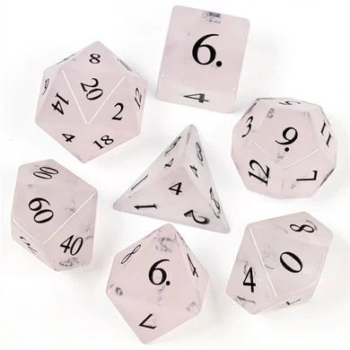 Foam Brain Games 7ct Gemstone Polyhedral Dice Set Pink Watermelon Glass Dice Foam Brain Games