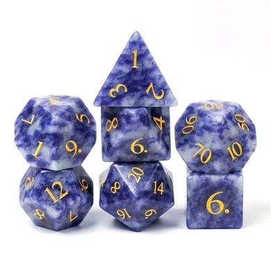 Foam Brain Games 7ct Gemstone Polyhedral Dice Set Blue Dot Dice Foam Brain Games