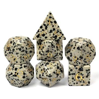 Foam Brain Games 7ct Gemstone Polyhedral Dice Set Black Speckle Dice Foam Brain Games
