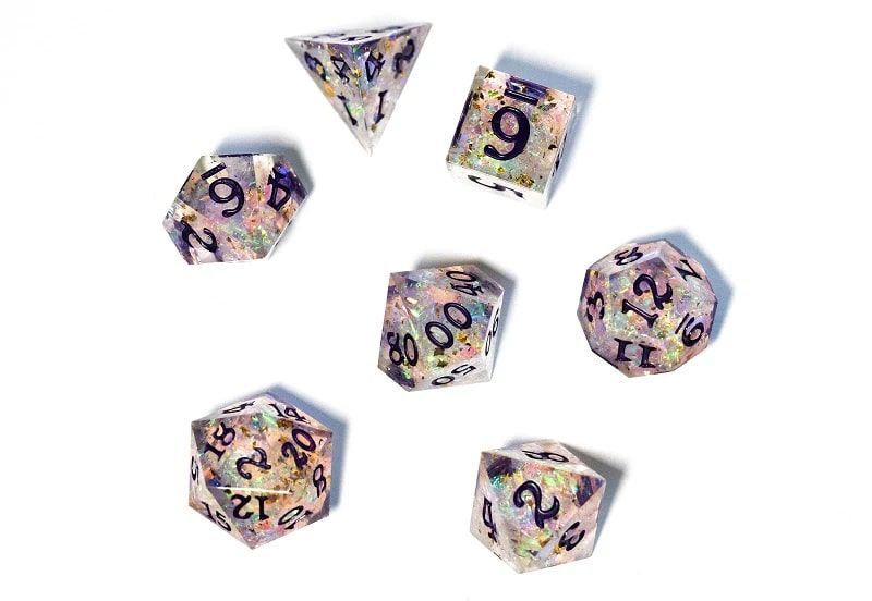 7ct Celestial Shard Sharp Edge Dice Easy Roller Dice