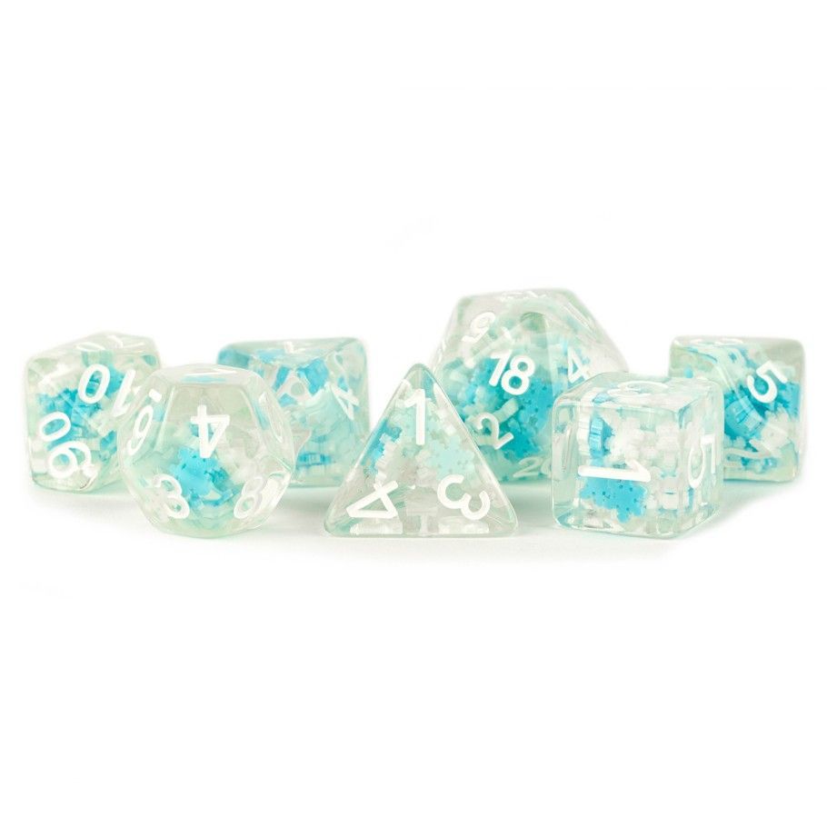 LIC752 7ct Snowflake Dice FanRoll by Metallic Dice Games