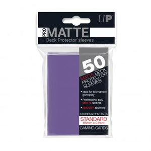 ultra pro purple card sleeves Ultra Pro Standard Card Game Sleeves 50ct Pro-Matte Purple (84187)