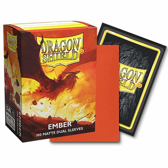 Dragon Shield 100ct Sleeves Matte Dual Ember Supplies Arcane Tinmen   