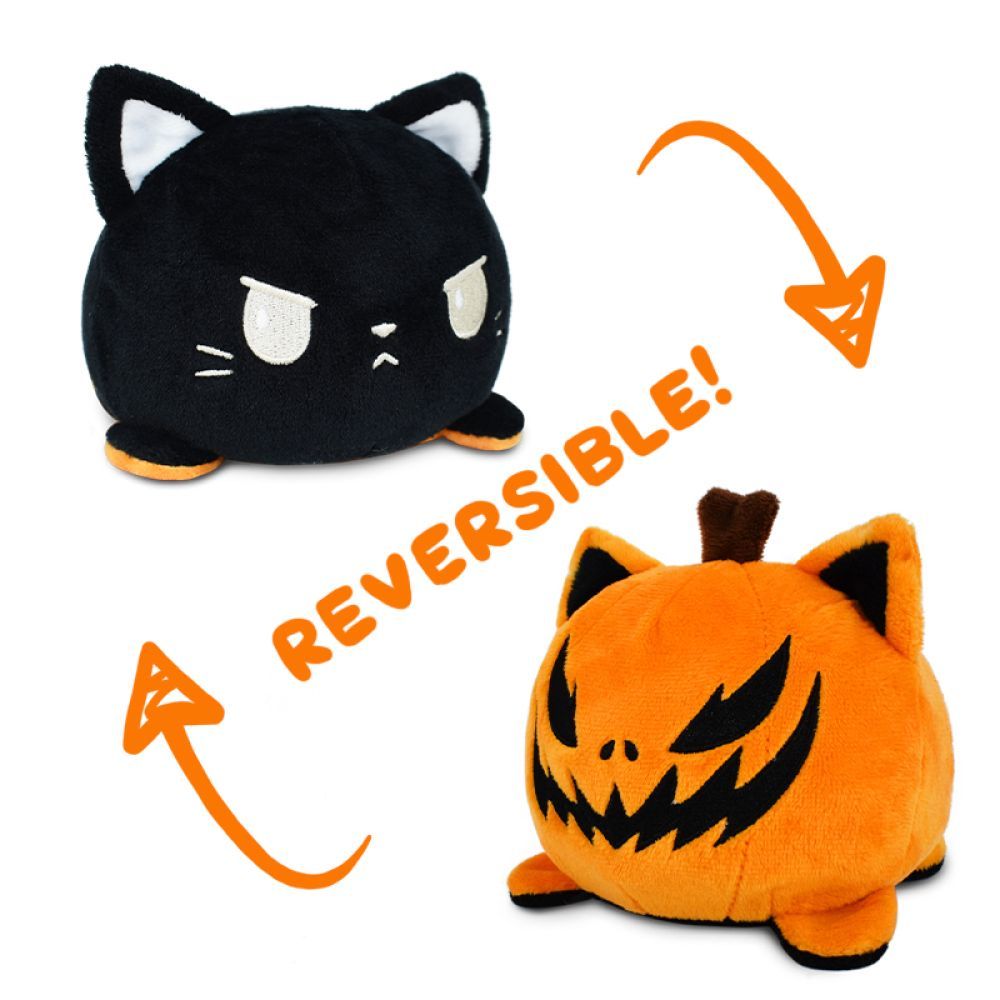 Reversible Cat Black/Orange Plush Plushes TeeTurtle   