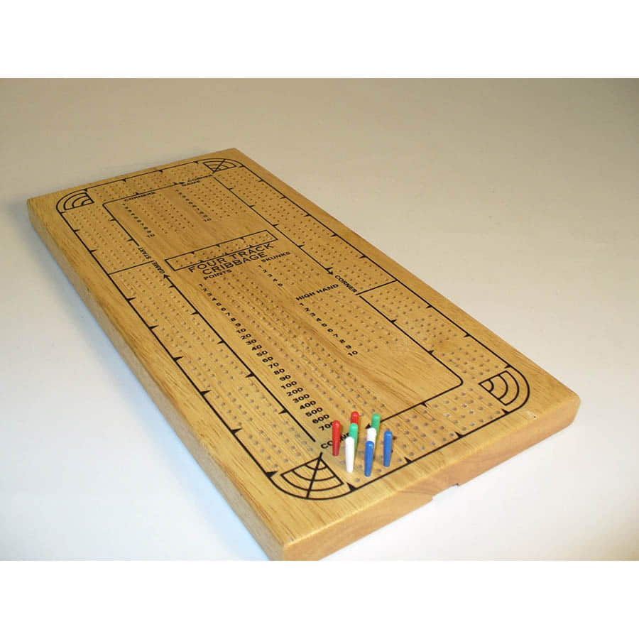 Cribbage 4-player Oak Continuous Track Card Games WorldWise Imports   