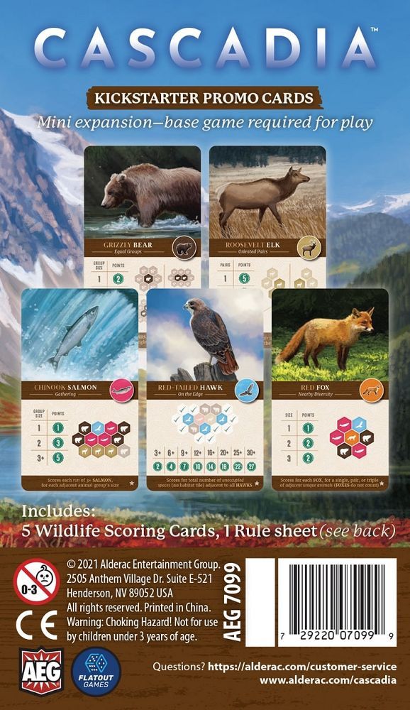 Cascadia Kickstarter Scoring Cards Board Games Alderac Entertainment Group   