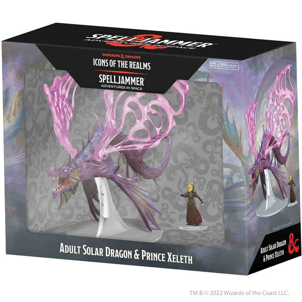 D&D Icons of the Realms: Spelljammer Adult Solar Dragon & Prince Xeleth Miniatures WizKids