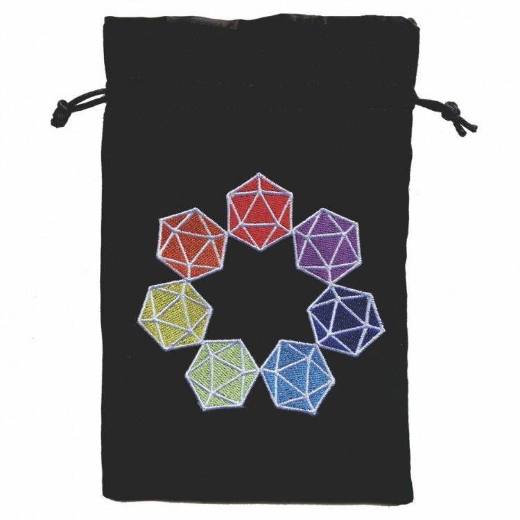 Dice Bag Rainbow d20  Black Oak Workshop   