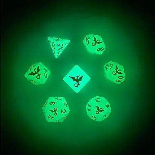 7ct Moon Dragon Glow Dice Black Oak Workshop