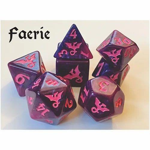 7ct Swirl Dragon Faerie Dice Black Oak Workshop