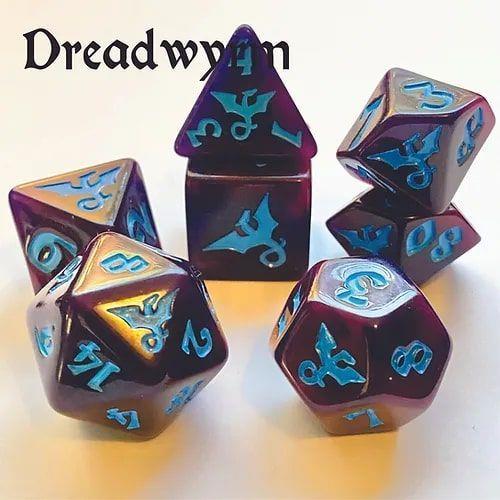 7ct Swirl Dragon Dreadwyrm Dice Black Oak Workshop