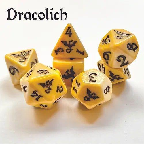 7ct Swirl Dragon Dracolich Dice Black Oak Workshop