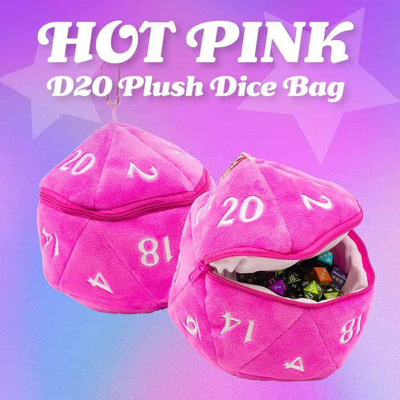 Plush d20 Dice Bag Hot Pink  Ultra Pro   