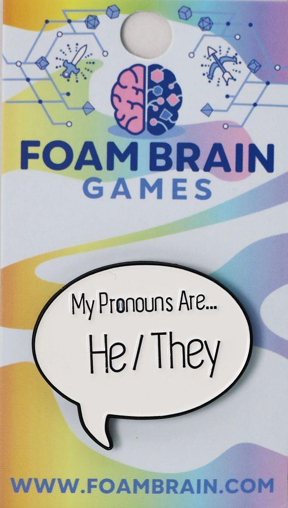 Speech Bubble Pronoun He/They Clothing & Accessories Foam Brain Games