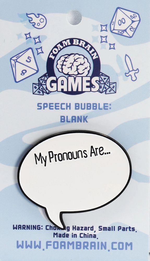 Speech Bubble Pronoun Write On Clothing & Accessories Foam Brain Games