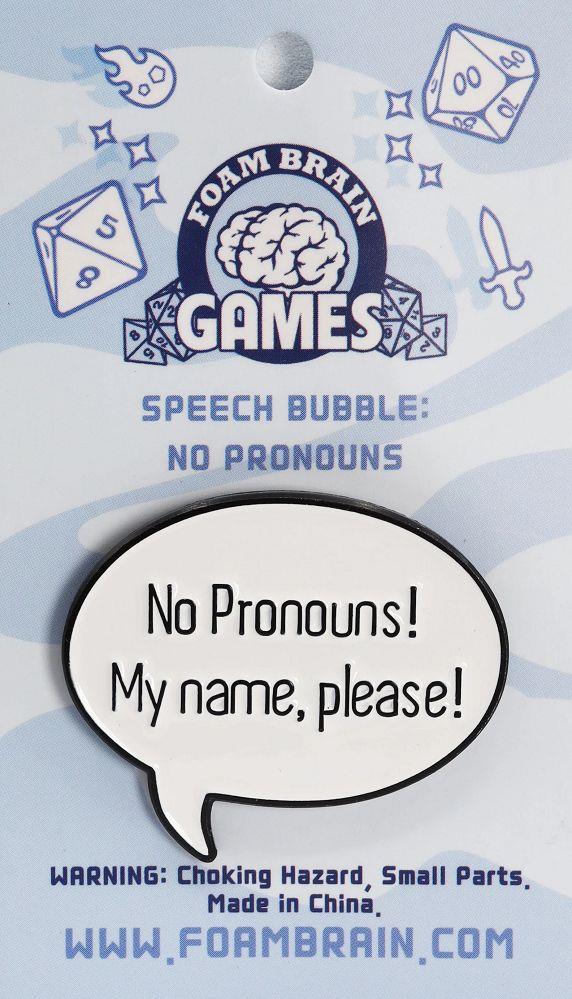 Speech Bubble Pronoun None Clothing & Accessories Foam Brain Games