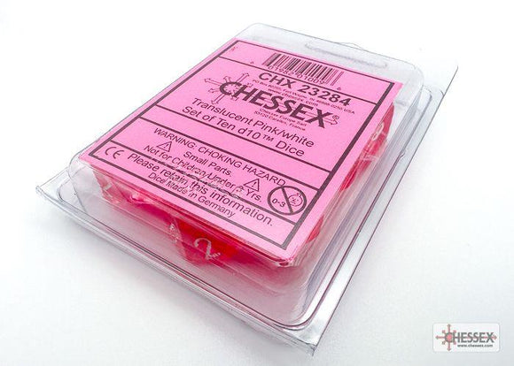 23284 D10 TR Pink/White  Chessex   