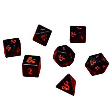 Ultra Pro Heavy Metal Black & Red 7ct Polyhedral RPG Dice Set for Dungeons & Dragons (86854) Home page Ultra Pro   
