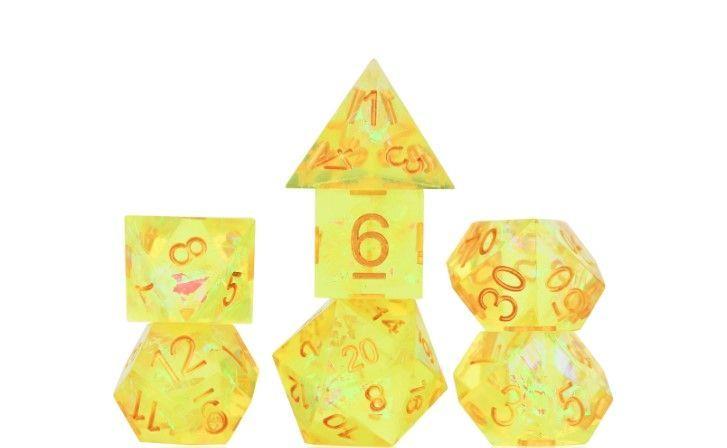 Sirius 7ct Polyhedral Dice: Sharp Yellow Fairy Dice Sirius Dice