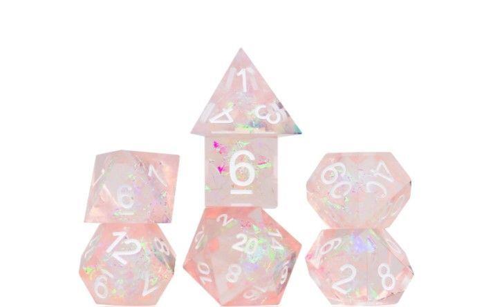 Sirius 7ct Polyhedral Dice: Sharp Pink Fairy Dice Sirius Dice