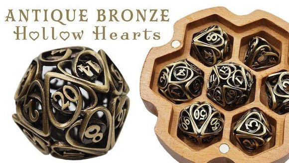 Antique Bronze Hollow Hearts 7-Set  Foam Brain Games   