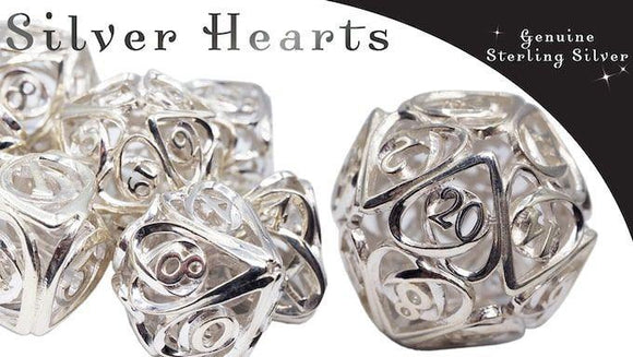 Sterling Silver Hollow Hearts 7Set  Foam Brain Games   