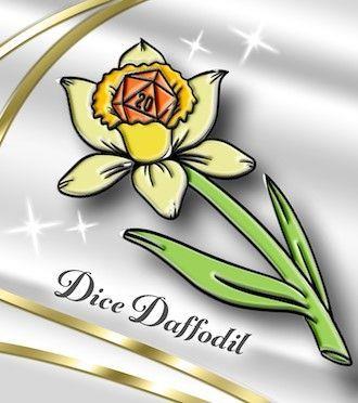 Dice Daffodil pin  Foam Brain Games   
