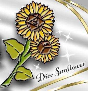 Dice Sunflower pin  Foam Brain Games   