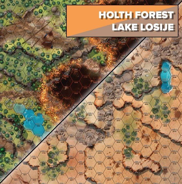 BattleTech BattleMap Holth Forest/Lake Losije Miniatures Catalyst Game Labs