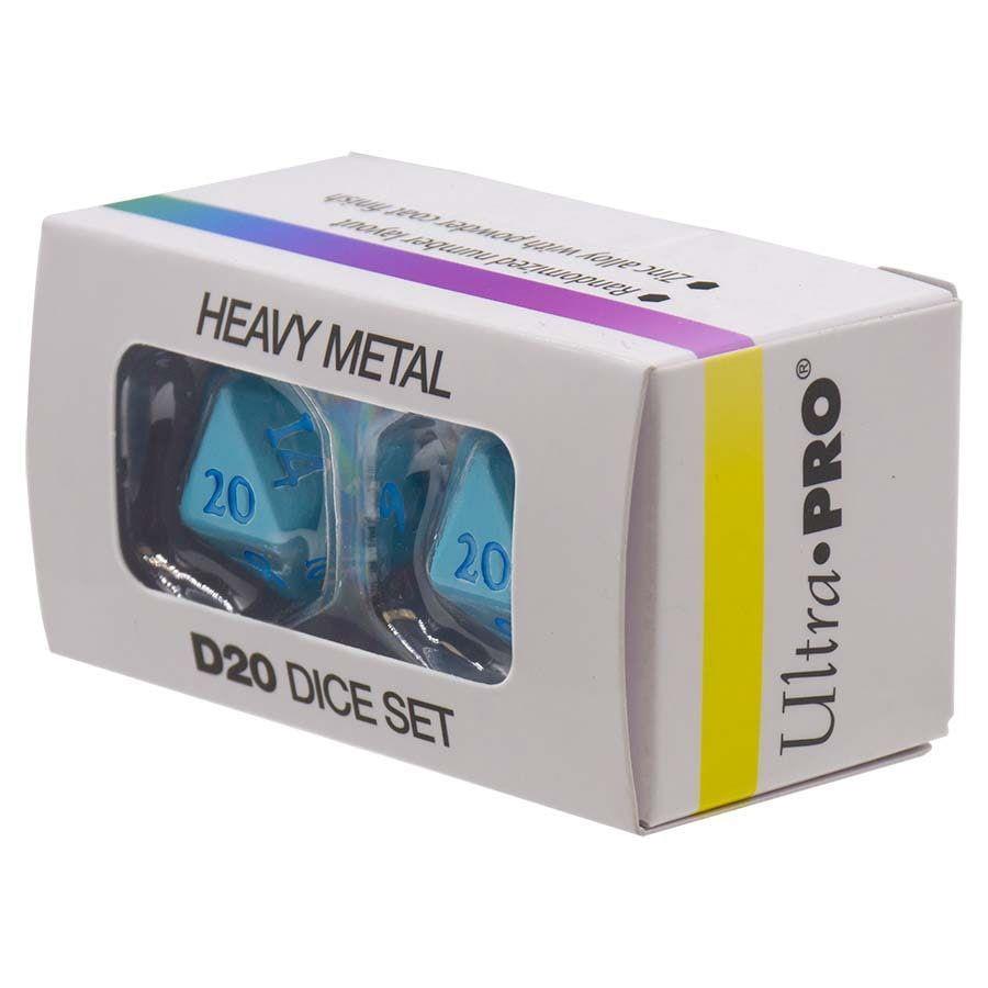 2d20 Lt Blue Vivid Heavy Metal Dice Ultra Pro   