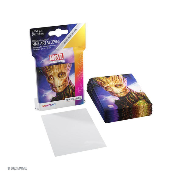 Gamegenic 50ct Standard Size Art Sleeves Marvel Champions Groot  Asmodee   
