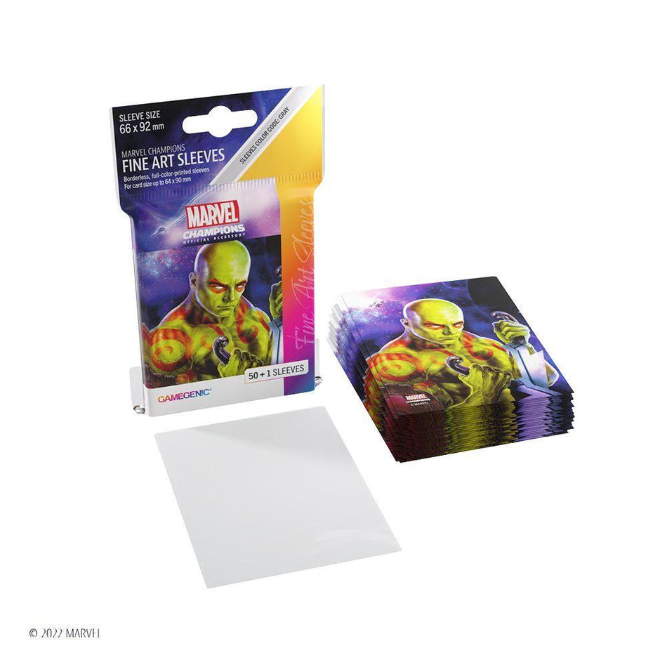 Gamegenic 50ct Standard Size Art Sleeves Marvel Champions Drax Supplies Gamegenic