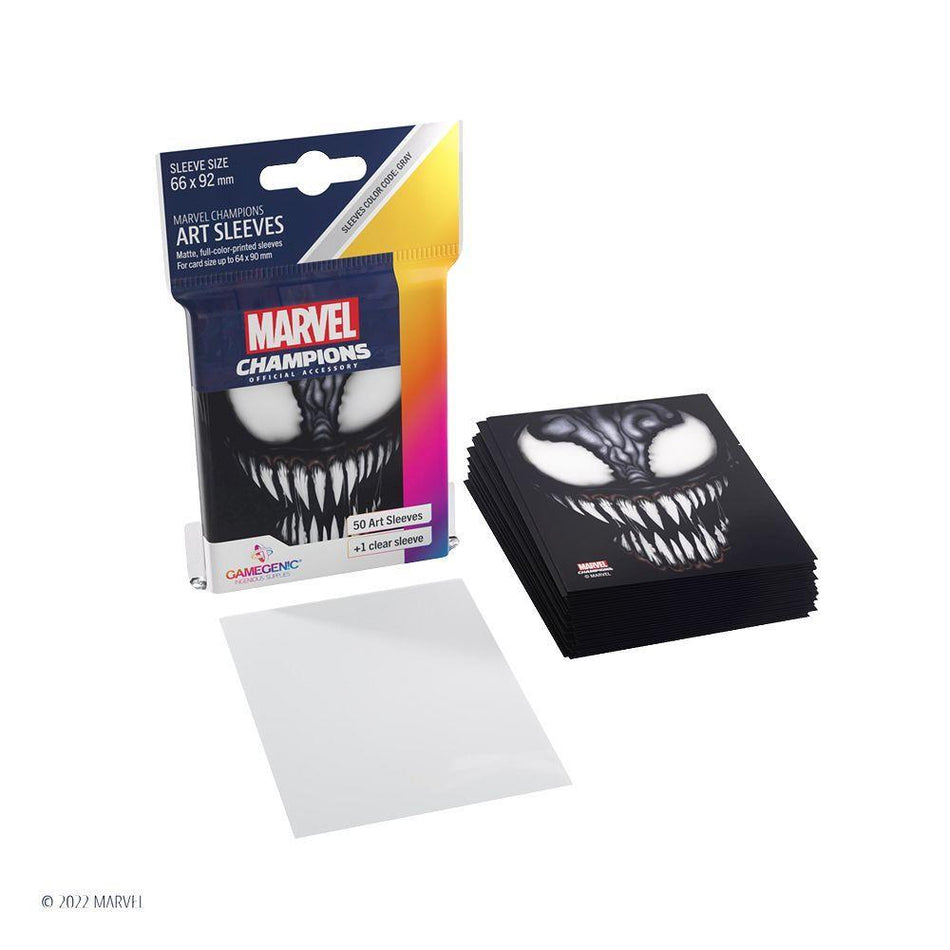 Gamegenic 50ct Standard Size Art Sleeves Marvel Champions Venom Supplies Gamegenic